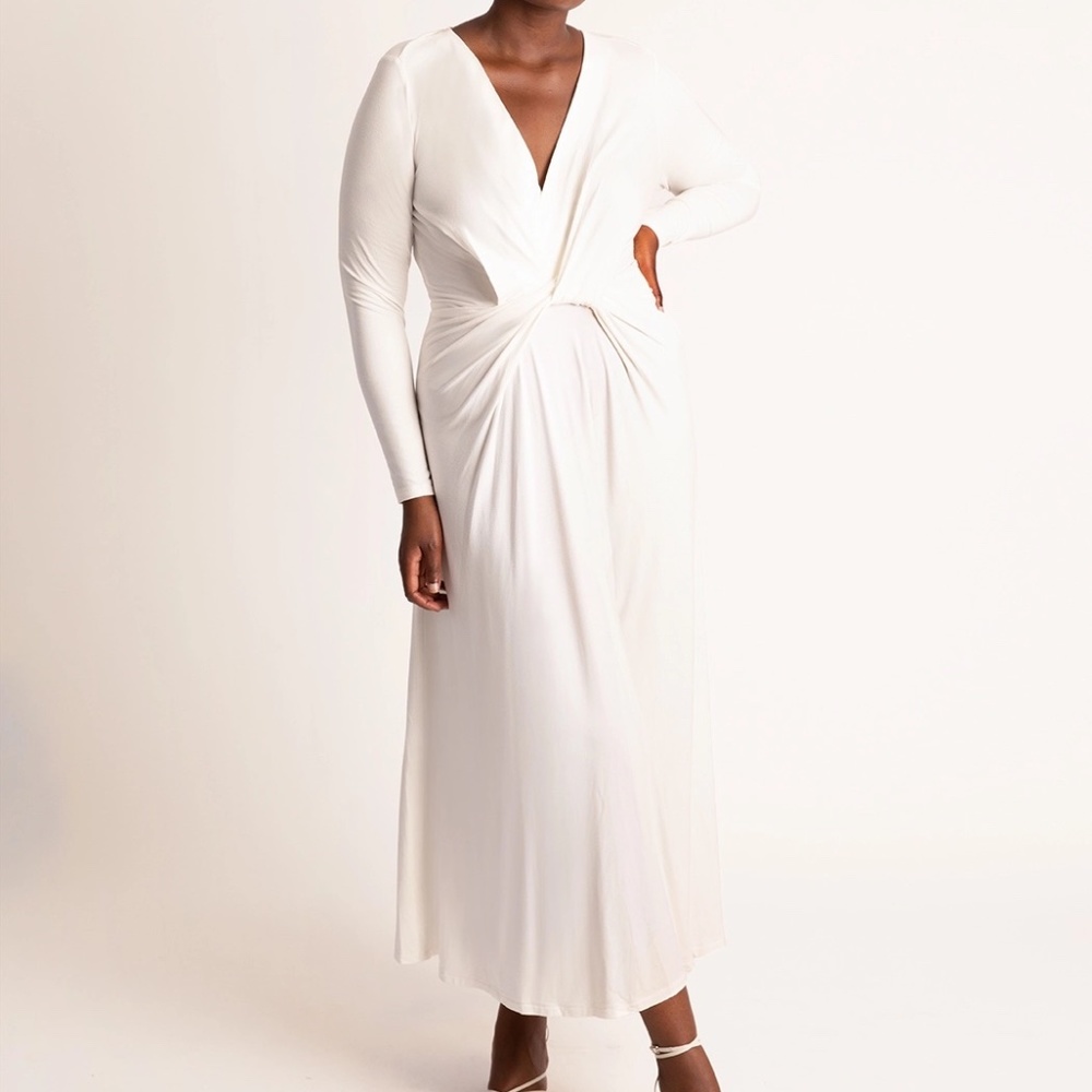 White Flowy Midi Dress
